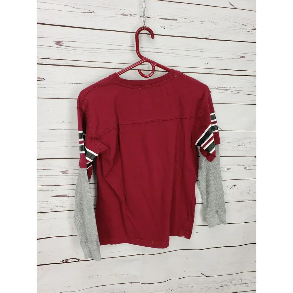 Alabama Crimson Tide T-Shirt Red Gray‎ Long Sleeve Athletic Size Large 14/16